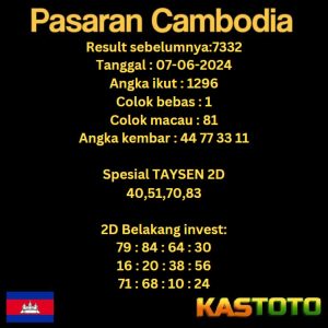 predikisi cambodia hari ini tgl 07-06-2024