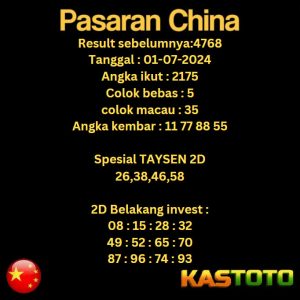 prediksi china hari ini tgl 01-07-2024