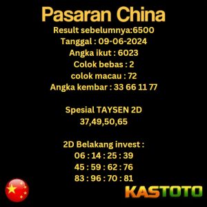 prediksi china hari ini tgl 09-06-2024