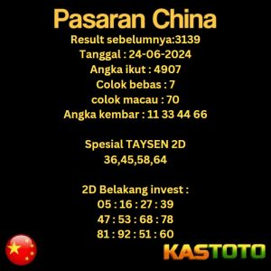 prediksi china hari ini tgl 24-06-2024