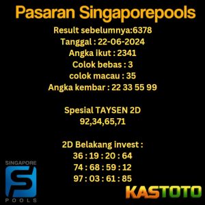 prediksi singapore tgl 22-06-2024