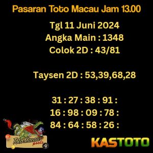 prediksi toto macau hari ini jam 13.00