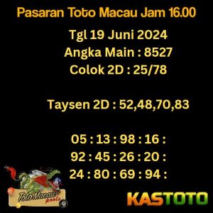 prediksi toto macau hari ini jam 16.00