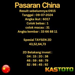 prediksi china hari ini tgl 09-07-2024