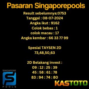 prediksi singapore hari ini tgl 08-07-2024