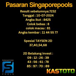 prediksi singapore hari ini tgl 10-07-2024