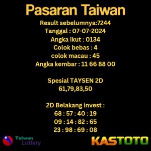 prediksi taiwan hari ini tgl 07-07-2024