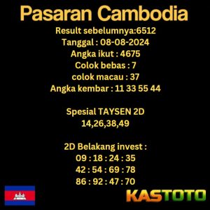 prediksi cambodia hari ini tgl 08-08-2024