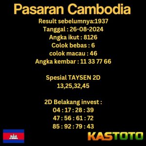 prediksi cambodia hari ini tgl 26-08-2024