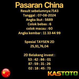 prediksi china hari ini tgl 07-08-2024