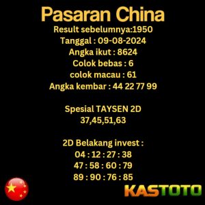 prediksi china hari ini tgl 09-08-2024