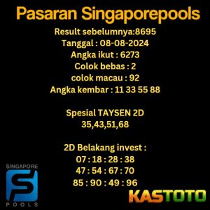 prediksi singapore hari ini tgl 08-08-2024