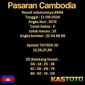 prediksi cambodia hari ini tgl 11-09-2024