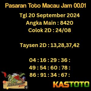 prediksi toto macau jam 00.01