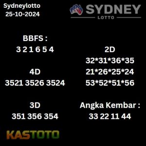 PREDIKSI TOGEL SYDNEY KASTOTO 24 OKTOBER 2024