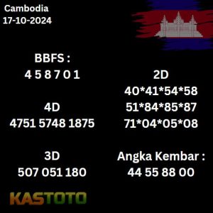 Prediksi Cambodia Hari ini tgl 17-10-2024