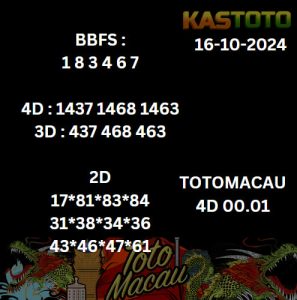 prediksi toto macau jam 00.01