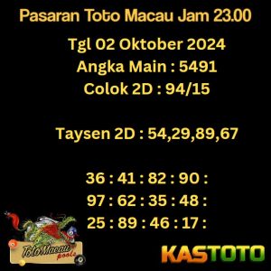 prediksi toto macau jam 23.00